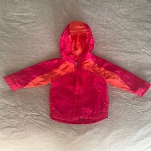 Columbia orange and pink rain jacket 12-18months